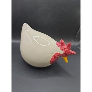 Vintage CBK Ceramic Off White Rooster Chicken Figurine Farm Country Decor